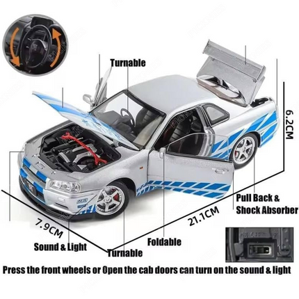Nissan GTR Skyline R34 - 1:24 Scale model