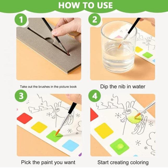 12 Page Colour book with free paint brush
