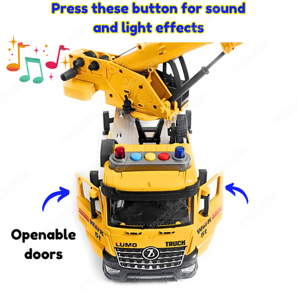 Big Size Crane Toy for Kids β 50cm Extendable Arm | Lights & Sound | Rotating Boom | Realistic Construction Toy for Boys & Girls