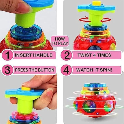 Magic Pegtop Spinner Toy with Music & Lights