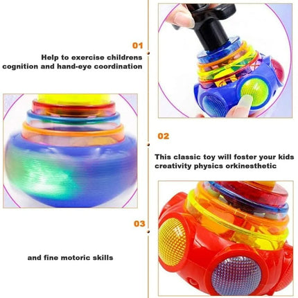 Magic Pegtop Spinner Toy with Music & Lights