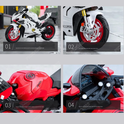 Ducati Panigale(White) - 1: 20 Diecast Metal Bike