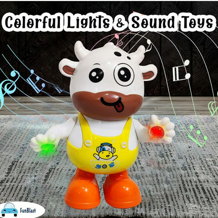 Dancing Animal Toy with Light & Sound – 4 Cute Models: Cow, Monkey, Bear & Duck | Musical Dancing Toy for Kids