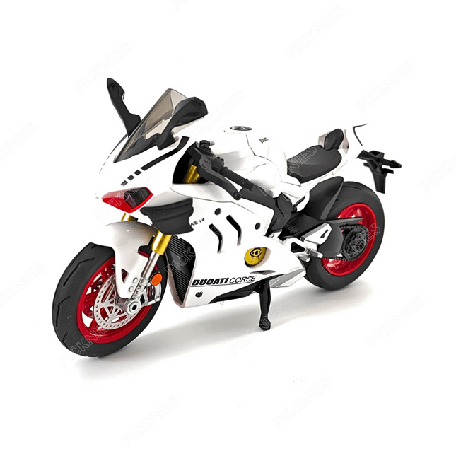Ducati Panigale(White) - 1: 20 Diecast Metal Bike