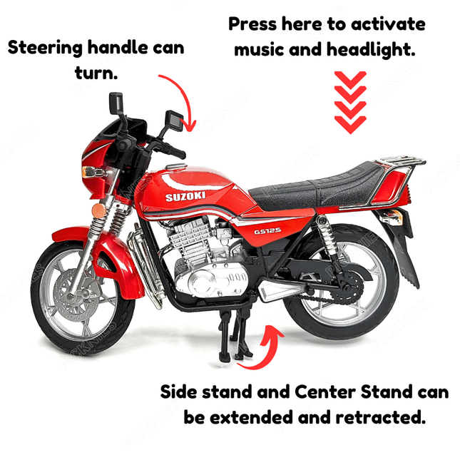 Suzuki 125 Bike Die Cast Model 1:12 Scale Metal Motocross Bike with Free Rolling Wheels & Detailed Suspension Toy (Copy)