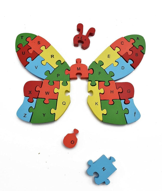 Assorted numbers & alphabet wooden puzzle - Butterfly