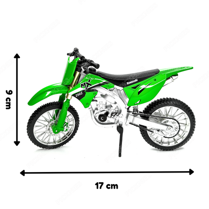 Kawasaki KX 450F Dirt Bike Die Cast Model 1:12 Scale Metal Motocross Bike with Free Rolling Wheels & Detailed Suspension Toy
