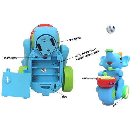 Cute musical elephant drummer toy with Ball