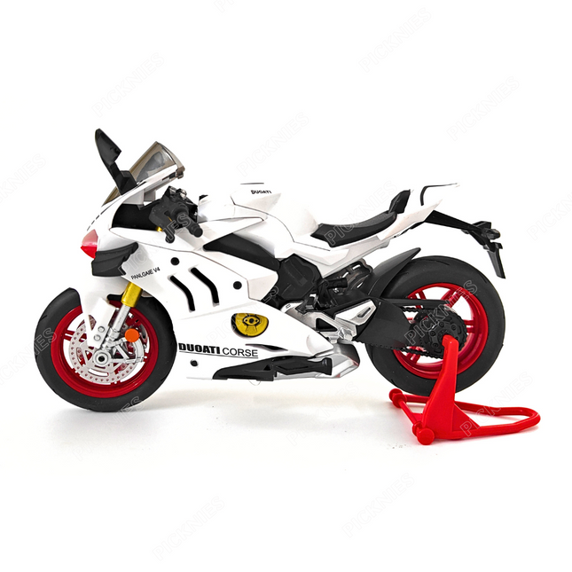 Ducati Panigale(White) - 1: 20 Diecast Metal Bike