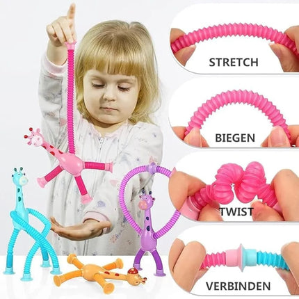 Giraffe suction tube Toy with Led light
