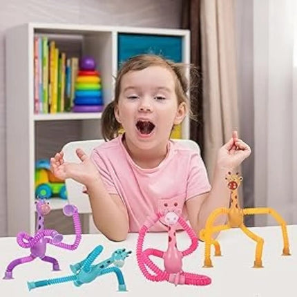 Giraffe suction tube Toy with Led light