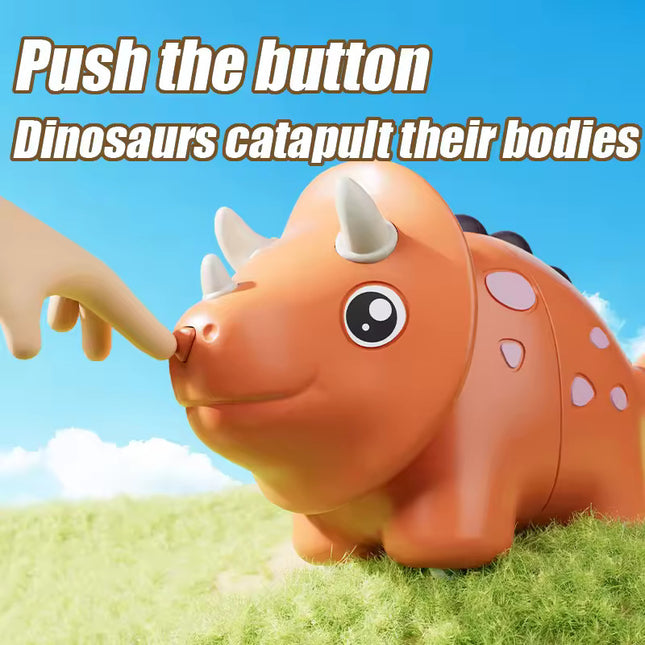 Children's Sliding Dinosaur Toy with Wheels, Pull Back Body, Press Deformation, Sound