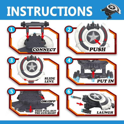 Captain America Shield | Soft Bullet Darts Blaster Toy Gun