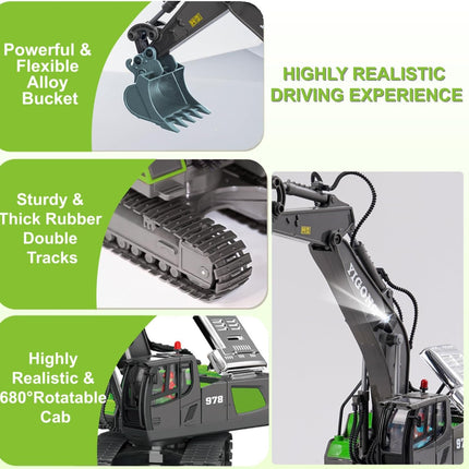 RC Excavator with Smoke - 2.4GHz - 12CH