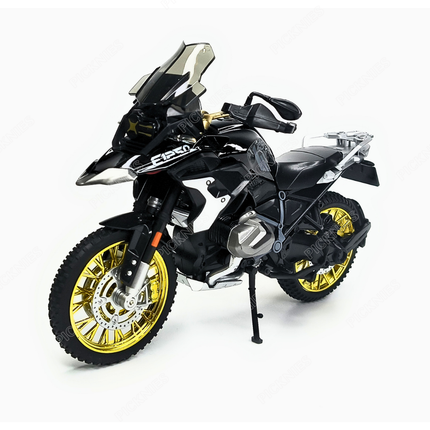 BMW R1250 GS Bike Die Cast Model 1:10 Scale Metal Motocross Bike with Free Rolling Wheels & Detailed Suspension Toy