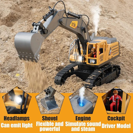 RC Excavator with Smoke - 2.4GHz - 12CH