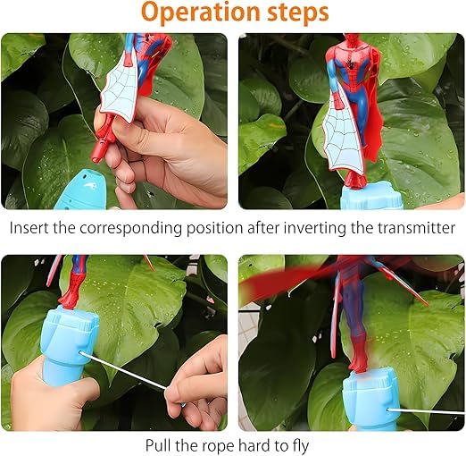 Spider Hero Flying Toy for Kids – Hand Press Action Superhero Launcher Toy – Indoor & Outdoor Fun Gift for Boys & Girls