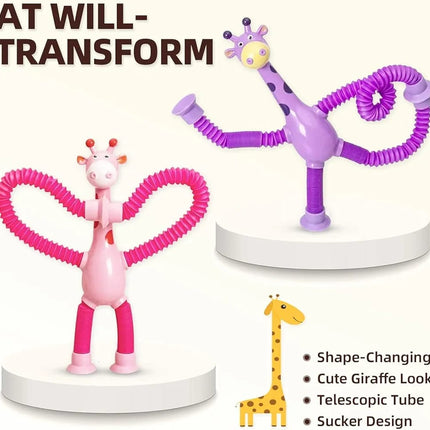 Giraffe suction tube Toy with Led light