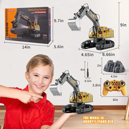 RC Excavator with Smoke - 2.4GHz - 12CH