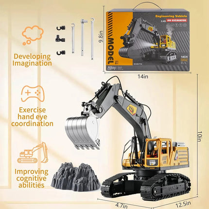 RC Excavator with Smoke - 2.4GHz - 12CH