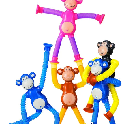 Monkey suction tube Toy with Led light