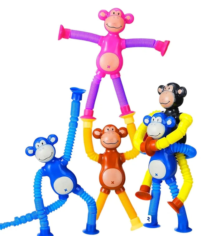 Monkey suction tube Toy with Led light
