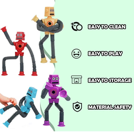 Robot suction tube Toy with Led light