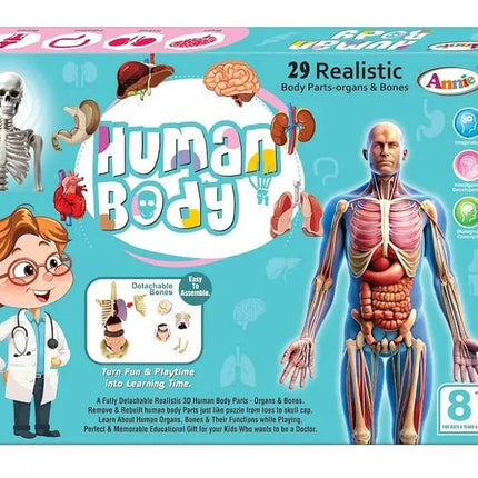 Human Body Educational Board Game – 29 Realistic Organs & Body Parts