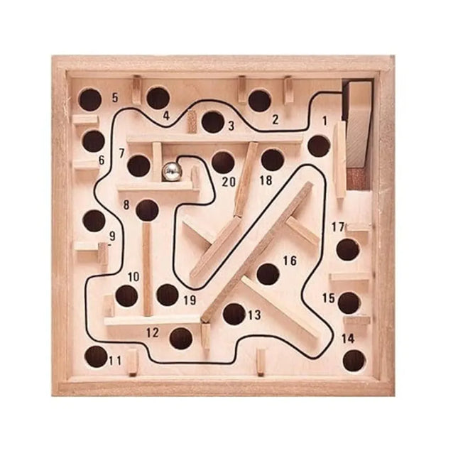 Mini Wooden Labyrinth Ball Maze Puzzle Game