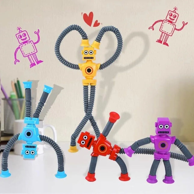 Robot suction tube Toy with Led light