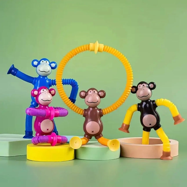 Monkey suction tube Toy with Led light