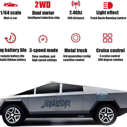 Diecast Metal Mini RC Car (Model 2) | 1:64 Scale size | 2.4G Remote Control