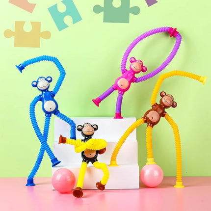 Monkey suction tube Toy with Led light
