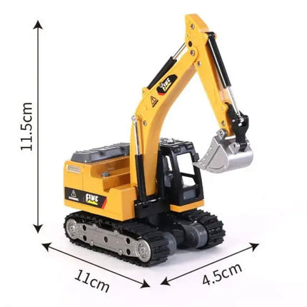 1:64 Scale RC Diecast Alloy Mini Excavator – Smart Control, Big Action! (Color as per stock)