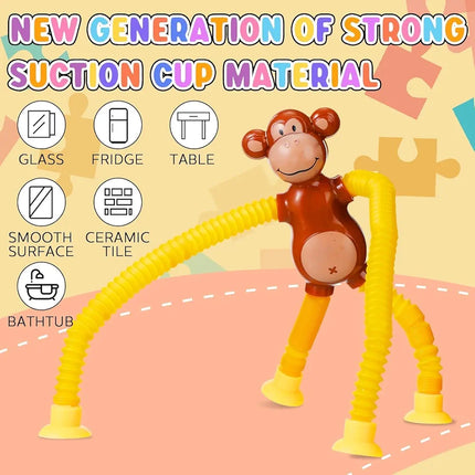 Monkey suction tube Toy with Led light