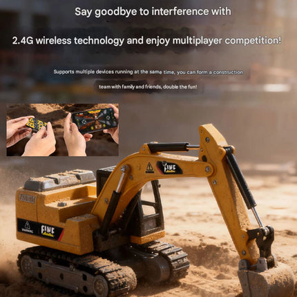 1:64 Scale RC Diecast Alloy Mini Excavator – Smart Control, Big Action! (Color as per stock)