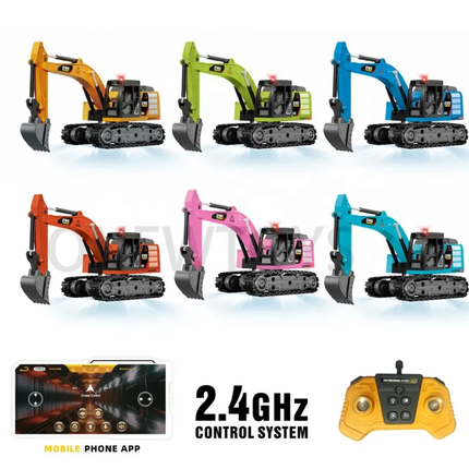 1:64 Scale RC Diecast Alloy Mini Excavator – Smart Control, Big Action! (Color as per stock)