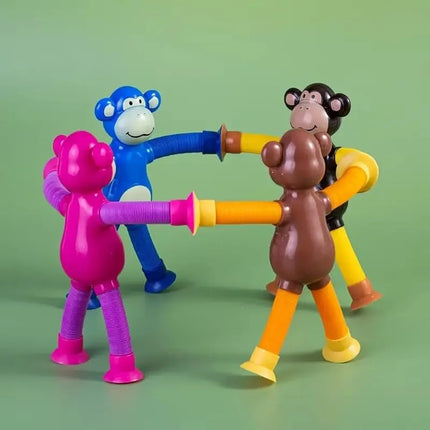 Monkey suction tube Toy with Led light