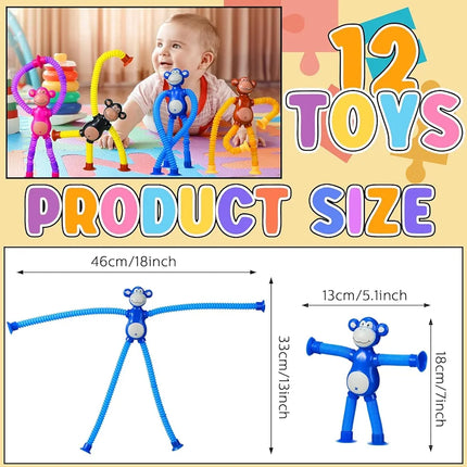 Monkey suction tube Toy with Led light